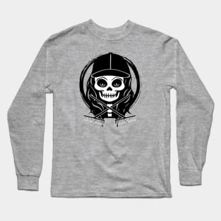 Landscaper Skull and Rakes Black Logo Long Sleeve T-Shirt